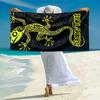 1PC Custom Name Gecko Artwork Beach Towel Highly Absorbent And Sand-Resistant Towel for Swimming, Pool, Yoga, And Travel Lightweight