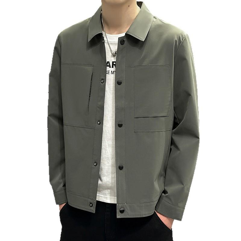 Men's Casual Jacket Spring New Lapel Fashion Spring and Autumn Comfortable Simple Versatile Coat