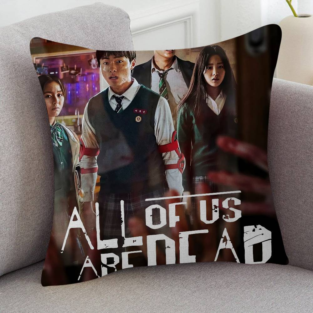 TV Drama All Of Us Are Dead Cartoon Series Square Pillowcase Soft Waist Sofa Cushion Cover Bedroom Room Pillowcase