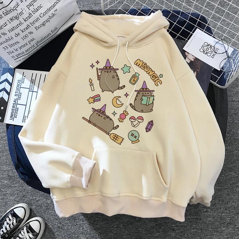 Women's Cat Hooded Sweatshirt 2025 Cartoon Costume Korean Harajuku Kawai Style Oversized