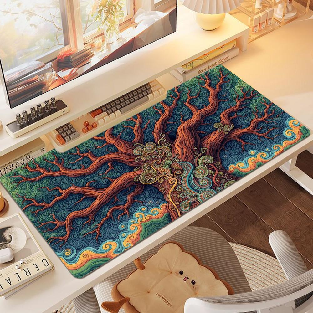Abstract Playmat Fantasy Forest Gaming Mouse Pad Desk Mat Nonslip Rubber Base Precise Seam Washabl EPads for Games and Office