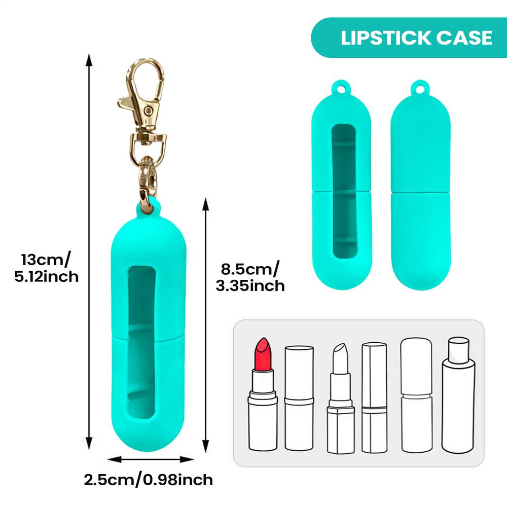 

Silicone Lip Balm Keychain Holder Travel Portable Case for Purse Backpack Keys, Gym Workplace Outdoor Commute Essential озеро синього кольору