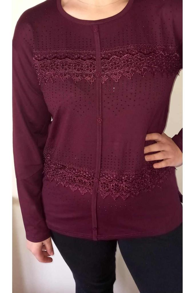 Women's Big Size Blouse Guipure Stone Trend Mother Blouse