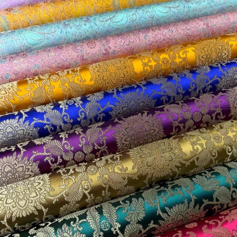 Tejido Jacquard de Brocado Elegante con Patrones Auspiciosos Ancho 75 para Diseño DIY Material de Costura Tela para Vestido Cheongsam Prenda de Satén