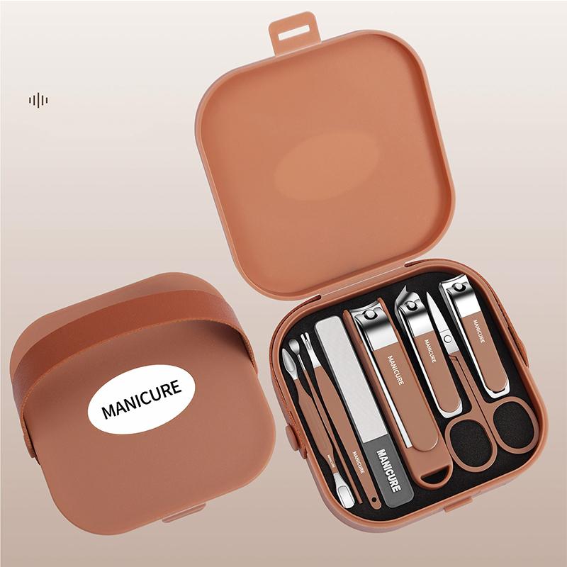 Anti-Splash Nail Clipper 8pcs Set Home Nail Care Kit Non-Slip Nail Trimmer Toenail & Fingernail Clippers