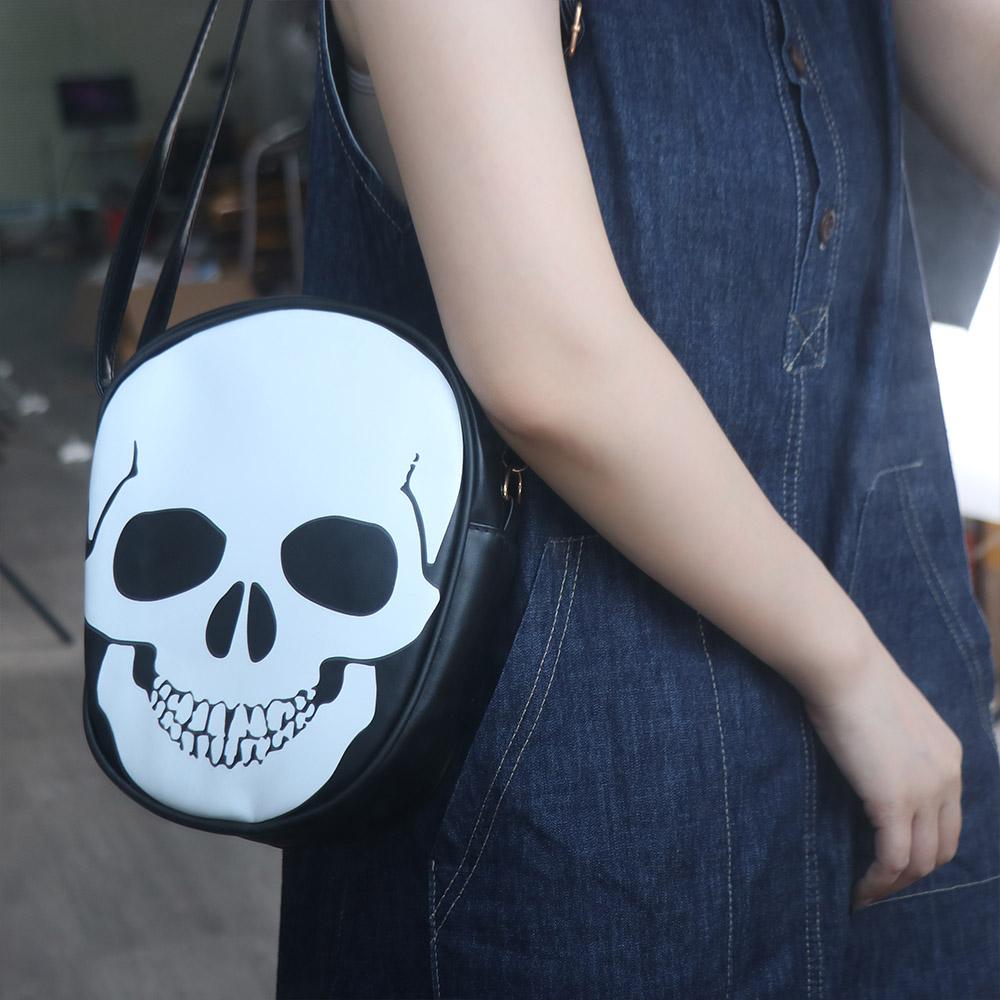 Creative Halloween Skull Shoulder Bag Gothic Novelty Leather Candy Bag  Children