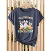 [Follow a Specific Direction] Teacher's Exclusive Easter Lady T Shirt My Students Eggcellent Printing Spring and Summer Easter Celebration and Daily