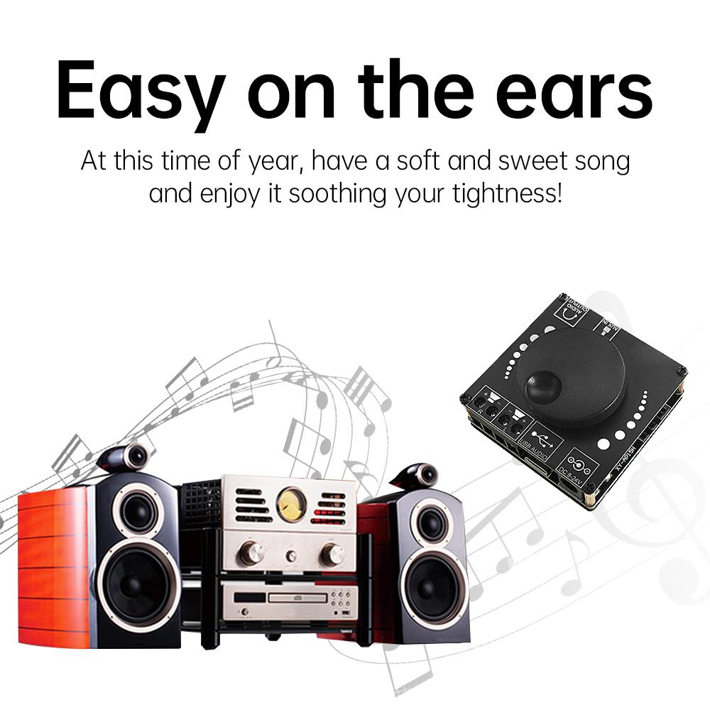 HIFI 20W*2 XY-AP15H  Stereo Bluetooth-compatible Digital Amplifier Board AUX USB-C Input 12V/24V Home Theater