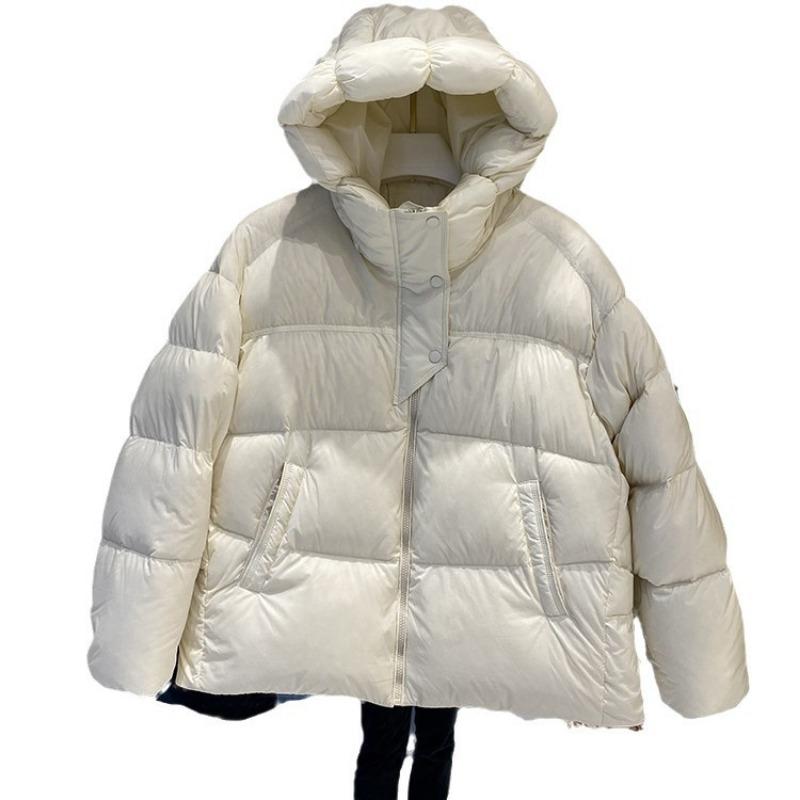 Down jacket women's winter new short hooded bread jacket duck down fashion versatile warm jacket