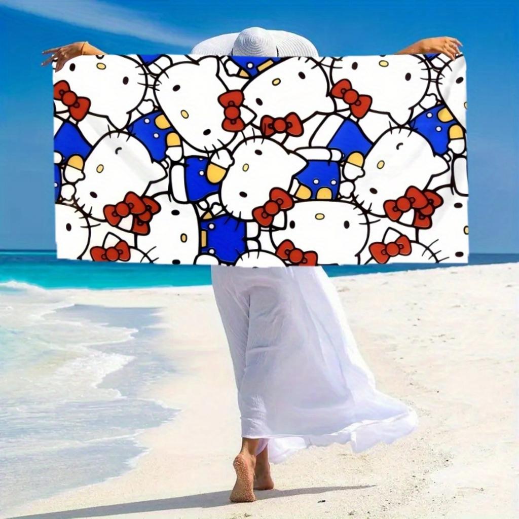 1pc for hello kitty Beach Towel,Fashionable Water-Absorbent Quick-Drying Single-Piece Large-Sized Beach Towel