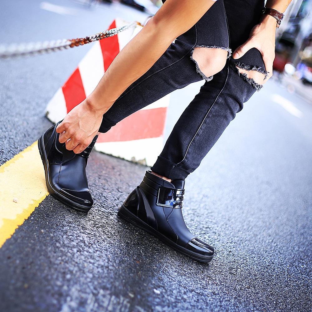 Botas de chuva curtas masculinas antiderrapantes à prova d'água sapatos de borracha moda zapatos de hombre botas masculinas botas de trabalho 2024