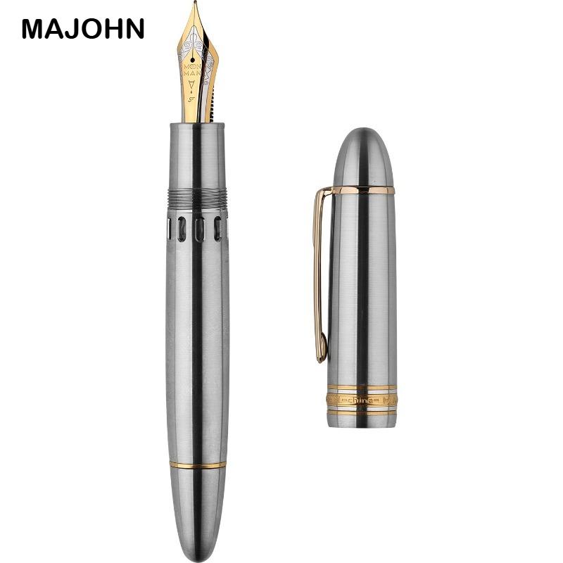 MAJOHN Ti-P141 Titanium Alloy Piston Fountain Pen Metal Hammer Pattern Version Fountain Pen School Office Supplies Stationery