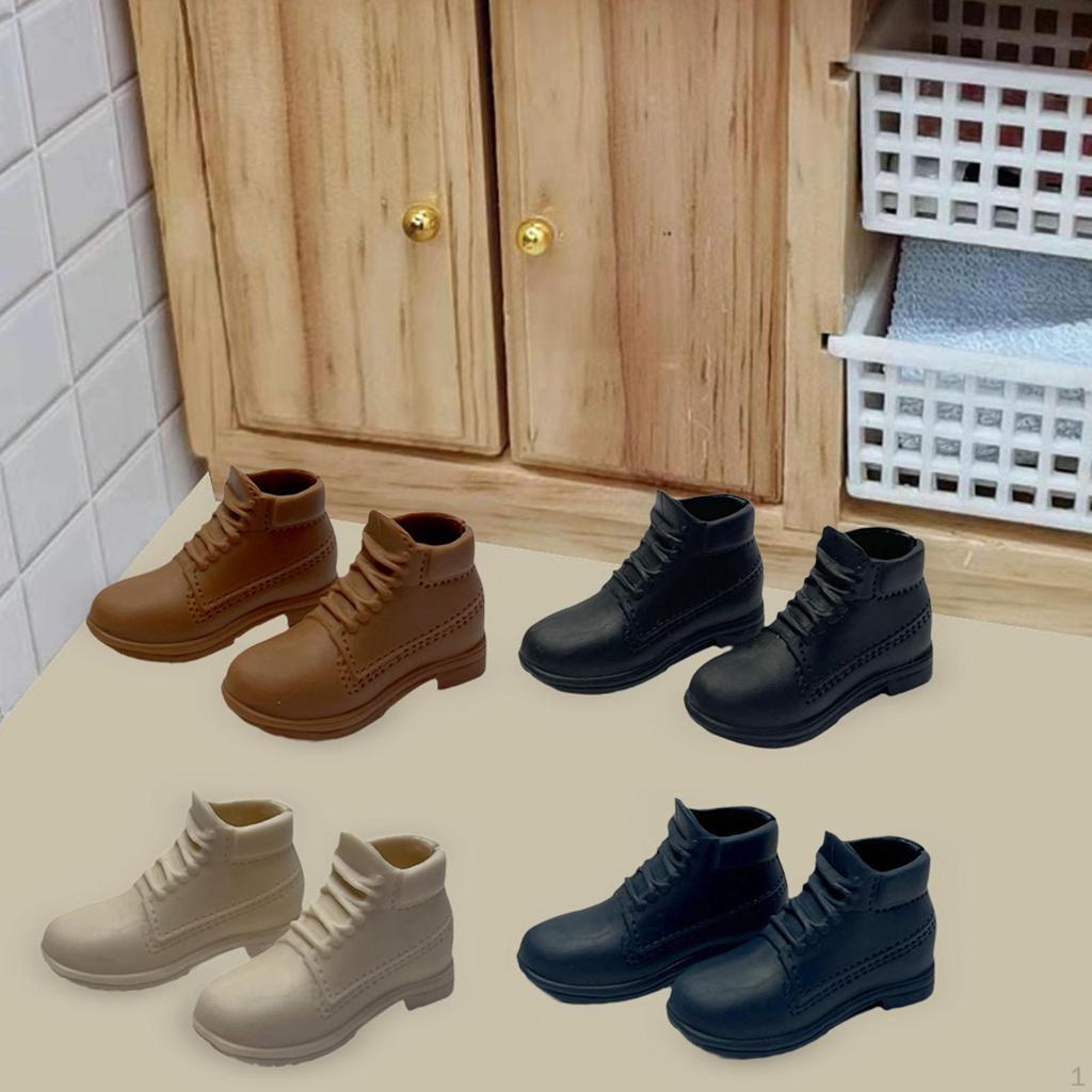 4 Pieces 1/6 Shoes Handmade Toys Fashion Miniature Model for 12in Male Action Figures