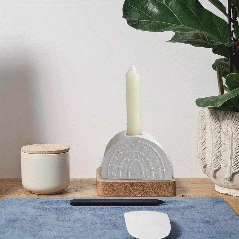 Candlestick Molds Candlestick Stand Rainbow Bridge Shaped for Decoration Crafts Aesthetic Home Clay Craft