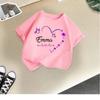 Children's T-shirt girls short-sleeved new style girls summer round neck loose casual top butterfly print cross-border