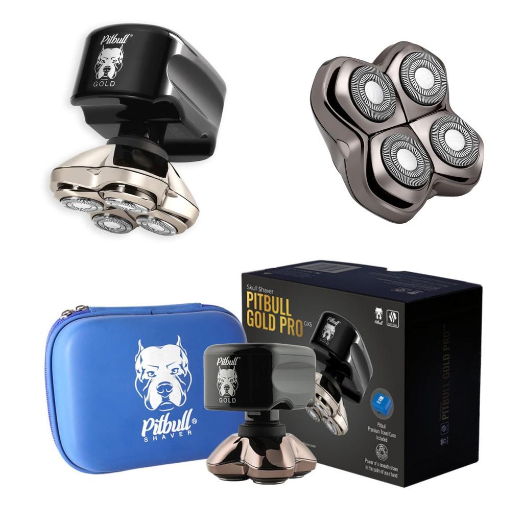 Skull Shaver Pitbull Gold PRO GX5 Shaver for Featured on Ame Made in Japan with an Authorized Dealer Stainless Steel IPX7 USB and Japanese Instruction