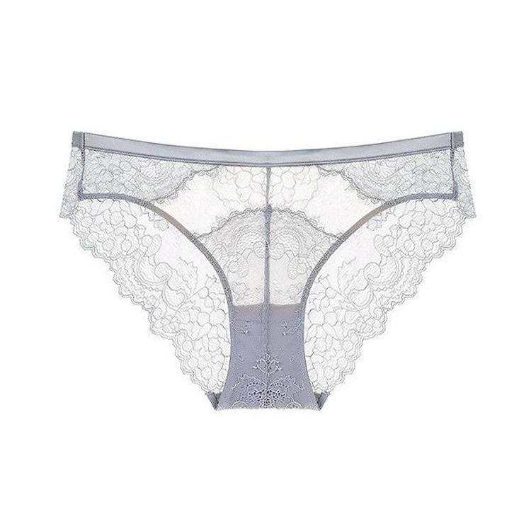 French Panties Women's Ultra-thin Hollow Lace Panties Comfortable and Breathable Mid-waist Briefs Sexy Cotton Women's Panties