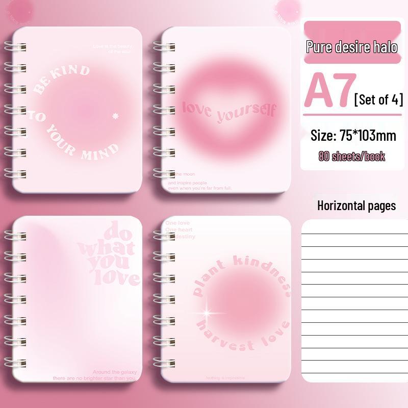 Pure Desire Halo A7 Spiral Pocket Notebook - Small Diary for Students