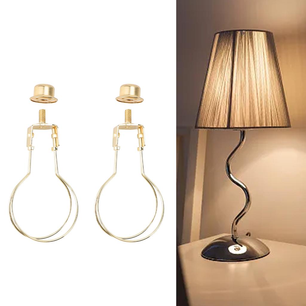 Bulb Clip Adapter Metal Wire Rust Proof Clip On Bulb Lampshade Holder with Finial Top for Table Lamp Floor Lamp 2pcs