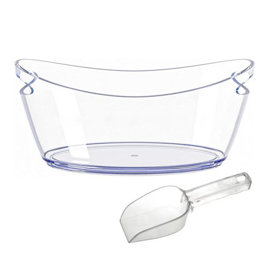 5.5L Ice Wine Barrel for Parties Transparent Champagne Beverage Bucket with Scoop Easy to Clean Drinks Buckets