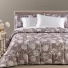 Pink and White Floral Double Bed Quilt In Cotton Satin 260X265 300 G/sqm