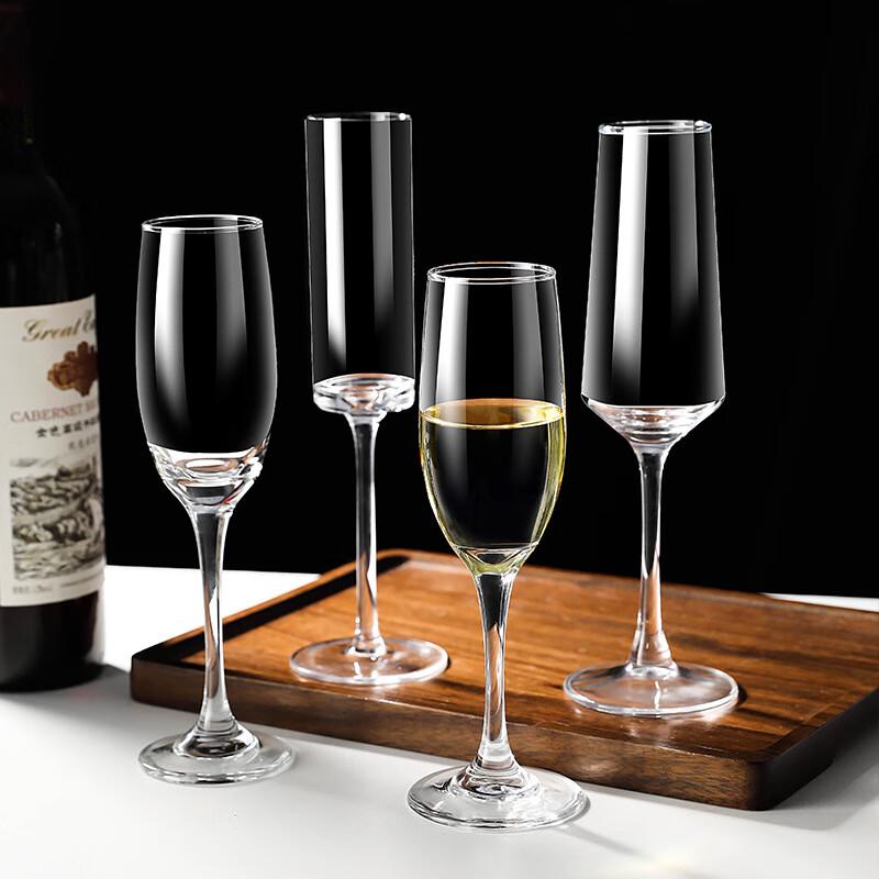 Set med champagne- och vinglas med fot (10-pack)