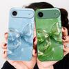 Transparent crystal bow For iPhone 17 Air 16E 15 14 13 Plus 12 mini 17 Pro Max 11Pro XR X 16E 7 8 11 Tempered Glass Phone Case