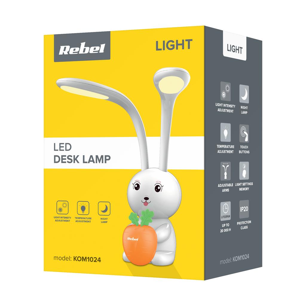 Children's Desk Lamp LED RABBIT 3 Colors Adjustable Rebel