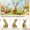 8 Inch Rabbits Vintage Figurines Decoration PVC Gold Large Bunny Collectibles Sculpture for Home Indoor Table Centerpiece Decor