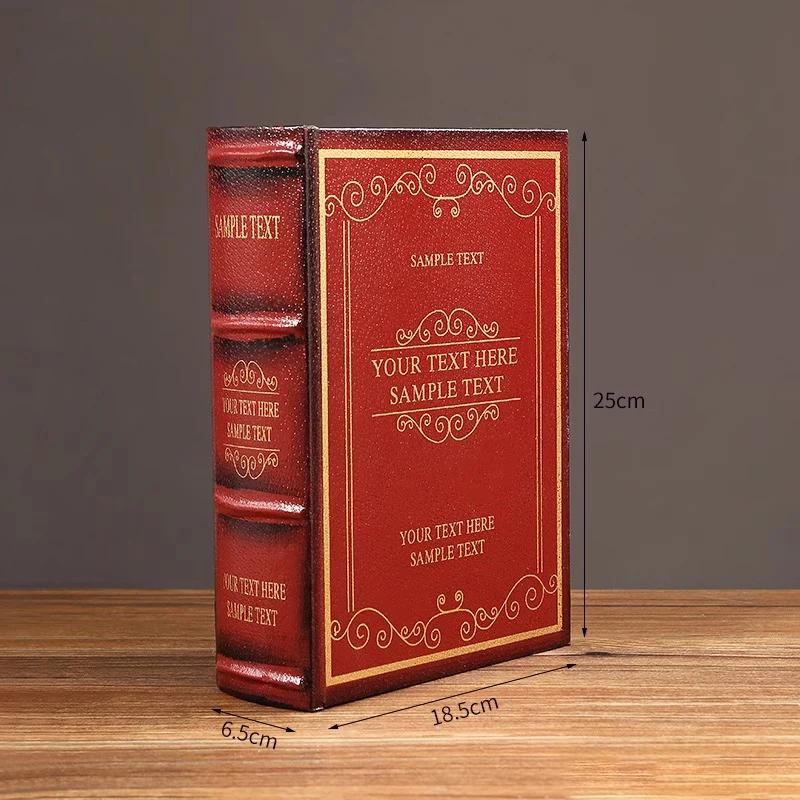 English wooden fake book Art Ornaments Luxury European retro fake book storage box Photography props home decoration Accessories