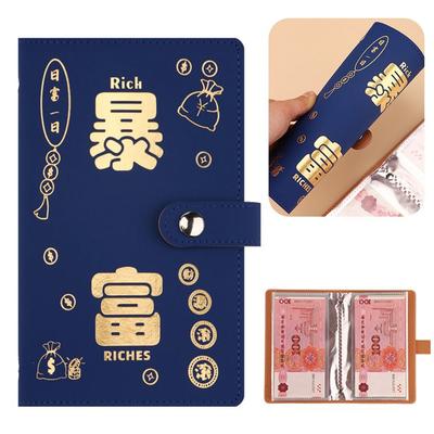 Get Rich Overnight 100 Envelopes Money Saving Challeng Save Money Large Capacity Mini Binder Savings Challenge Reusable PU