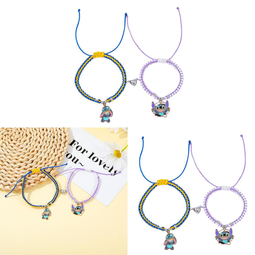 Stitch Bransoletka Przyjaźni Kreskówkowa Elastyczna z Zapięciem ze Stopu Cynku Dla Par