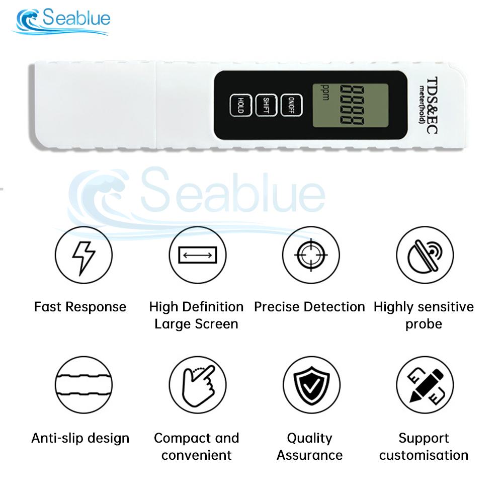 High Accuracy 3 in 1 TDS/EC/TEMP Meter Digital Drinking 0-9990ppm Water Quality Tester For Aquarium Hydroponics
