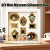קופסת צלליות מיני מוזיאון DIY ערכת תצוגת זיכרונות יצירתית עם דמויות מיני ומסגרות זהב למתנה ליום האם