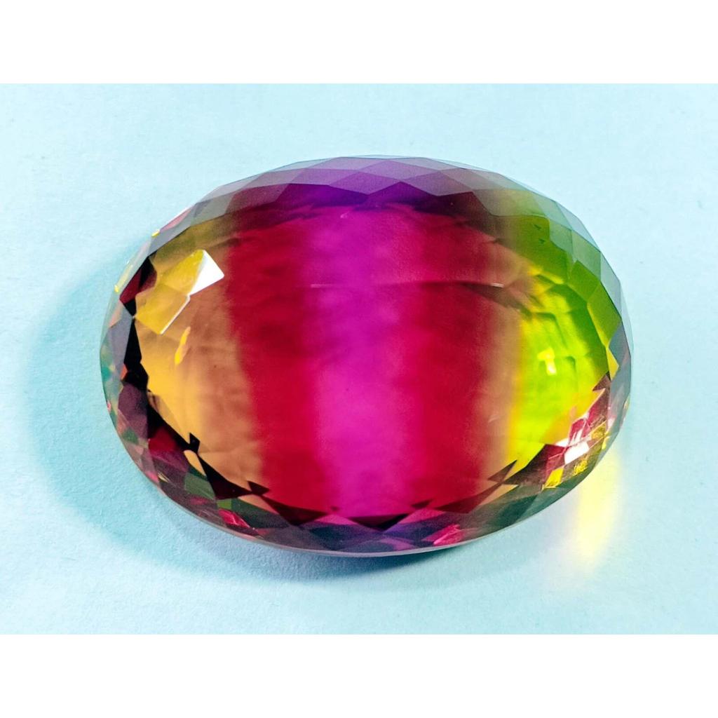Stunning Ametrine Bi-Color Natural Oval Cut 84 Ct Certified Loose Gemstone