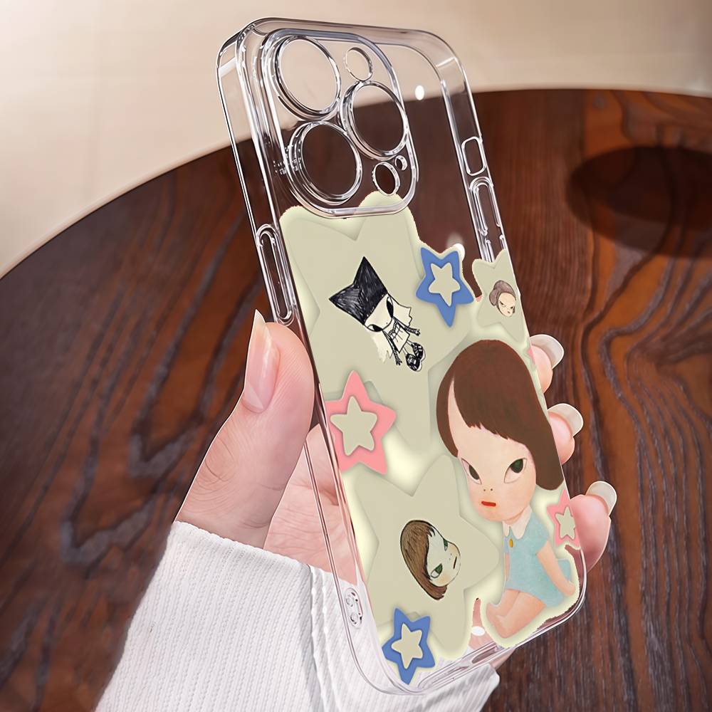 Yoshitomo Nara Phone Case For IPhone 16e 16 15 14 13 12 11 Mini Pro Max Anti Fall Clear Cover