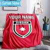 Custom Name Jordanian football Blanket Flannel Blanket for Camping, Hiking, Garden Parties, Picnic Essentials,gift for family and friend