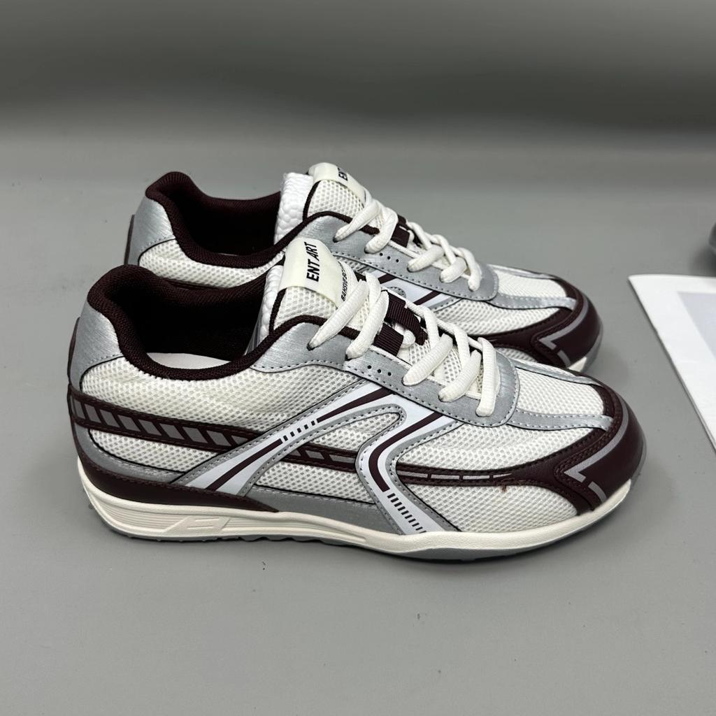 Leather platform Forrest Gump shoes women's 2025 autumn new mesh breathable lightweight sports casual jogging running shoes