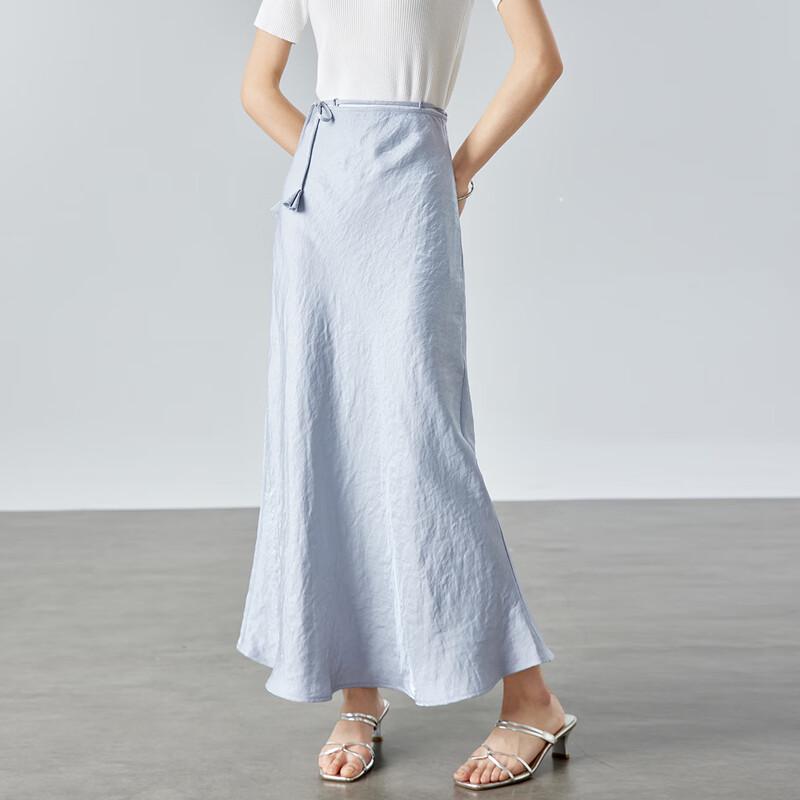 CARBAMMI Women s Tie-Waist Mermaid Midi Skirt L