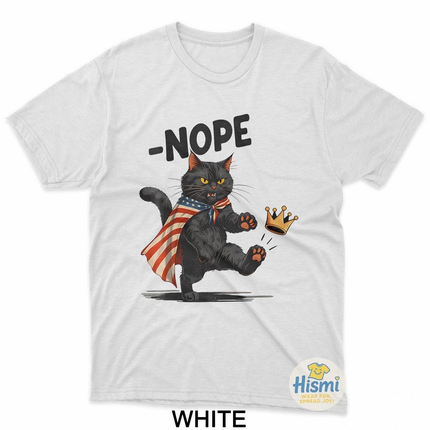 Nope No Kings In America Retro Political Cat Flag Women Men T-Shirt S