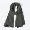 New men's Vertical Striped Scarf Distressed Wraps Soft Cotton Fringe Scarves