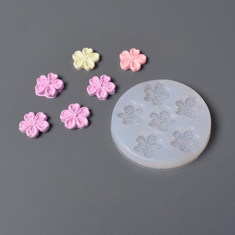 Cherry Blossom Peach Blossom Flower Silicone Mold Diy Handmade Fondant Cake Baking Chocolate Sugar Cake Tool Resin Clay Making