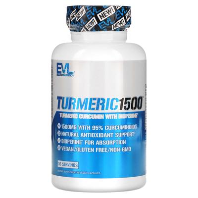 EVLution Nutrition, Turmeric1500, 90 de capsule vegetale