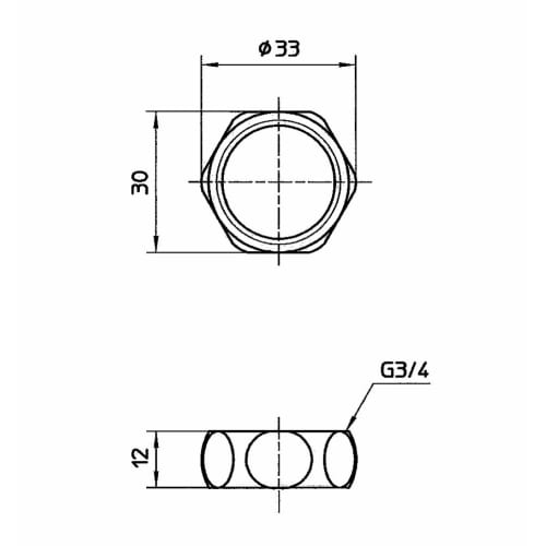 SANEI Piping Parts Cap Nut G3/4 Thread B41A-24-20