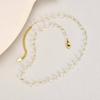 Ladies Temperament Cold Wind Stainless Steel Irregular Transparent Bead Necklace Bracelet Anklet Gold Nc-2506