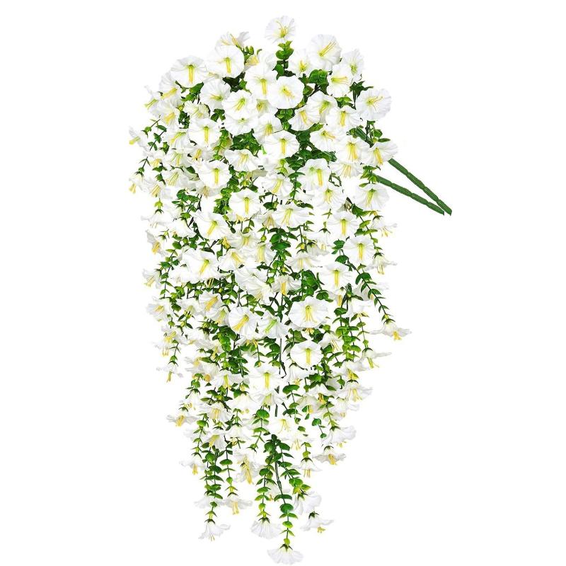 Artificial Morning Glory Silk Flower Vine Hanging Garland Fake Flower String For Home Wedding Outdoor Wall Garden Decor