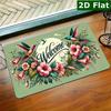 Rectangular Doormat 1pc, Welcome Flowers And Hummingbirds, Welcome Doormat, Non-slip Easy To Clean Entrance Rug, Perfect for Kitchen/bathroom/porch/li