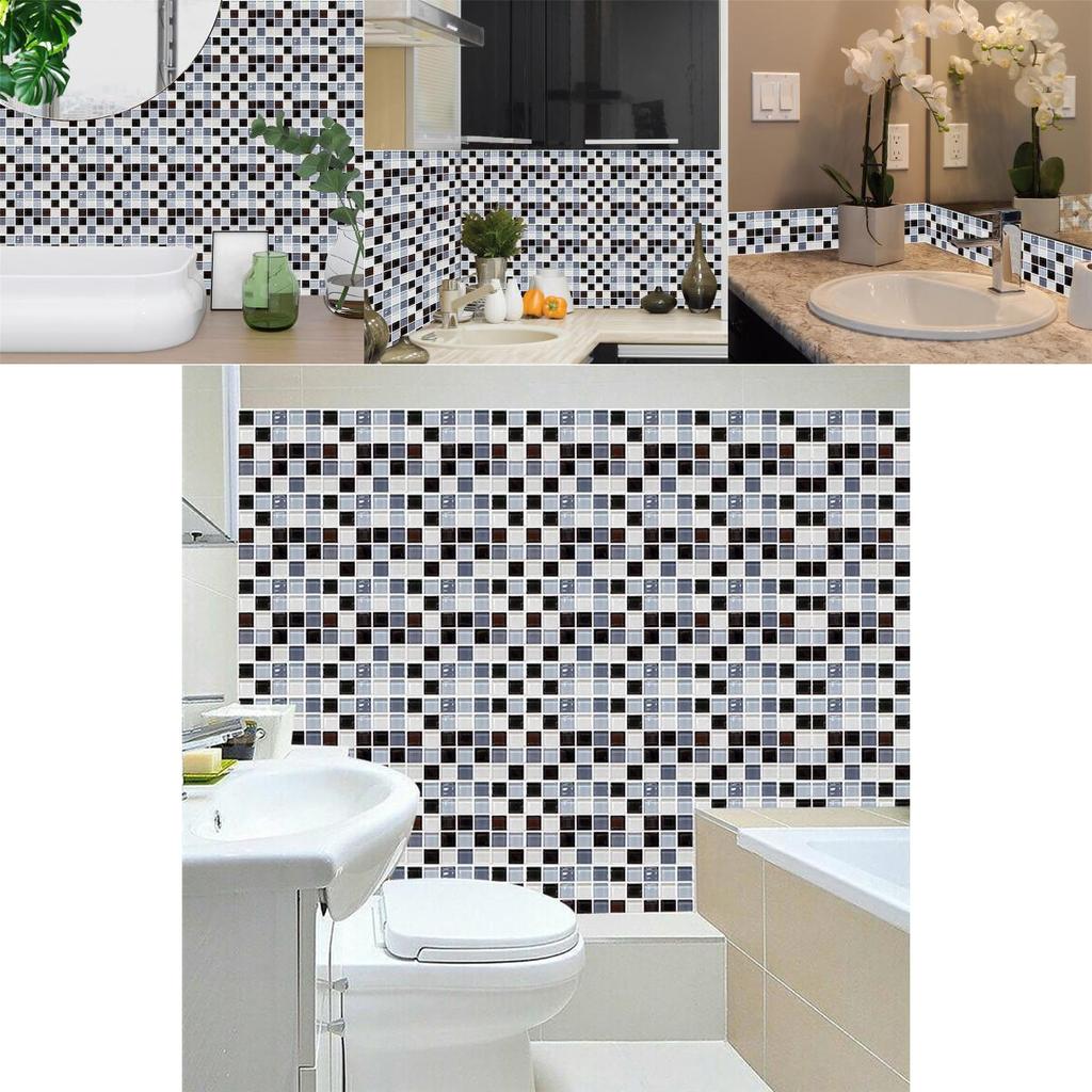 Elegant 10pc Kitchen Tile Stickers With Mosaic Pattern For Stylish Home Decor