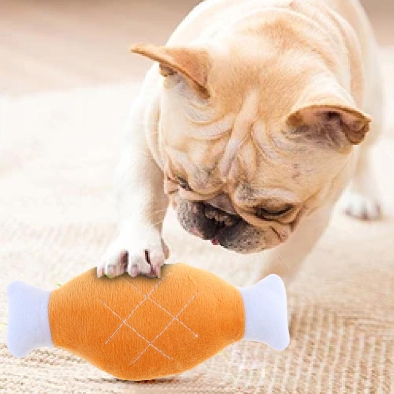 Pet Dog Chew Toy Doggy Plush Chicken Leg Toy Dogs Soft Teething Toy Aggressive Chewers Bone Toy Puppy Interactive Gift