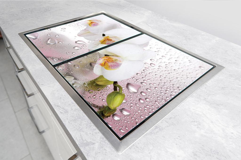 SZKLANA PŁYTA OCHRONNA NA KUCHENKĘ 90x52 ORCHIDEA